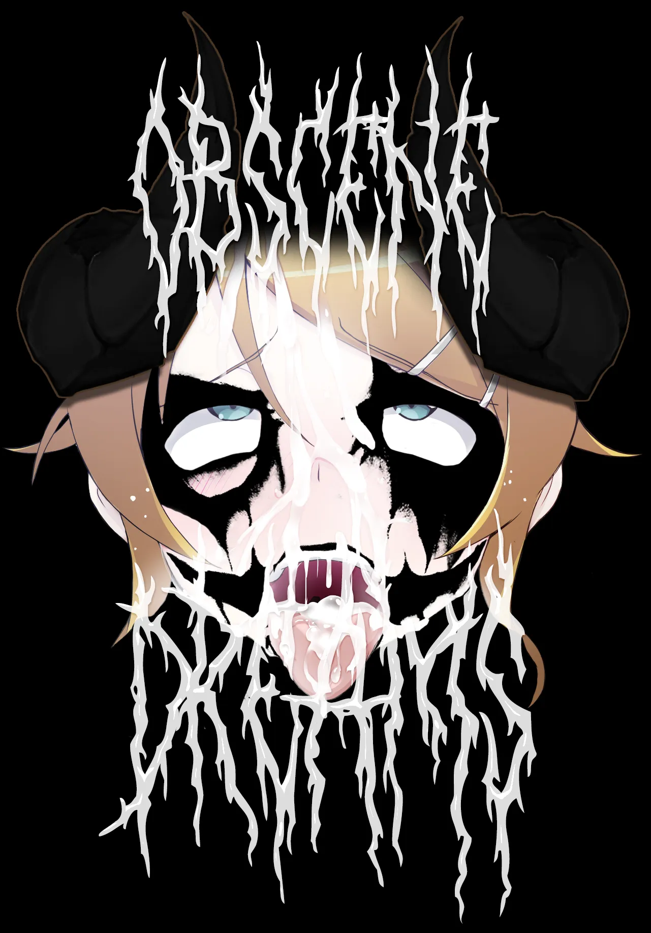 BLACK METAL AHEGAO T SHIRT