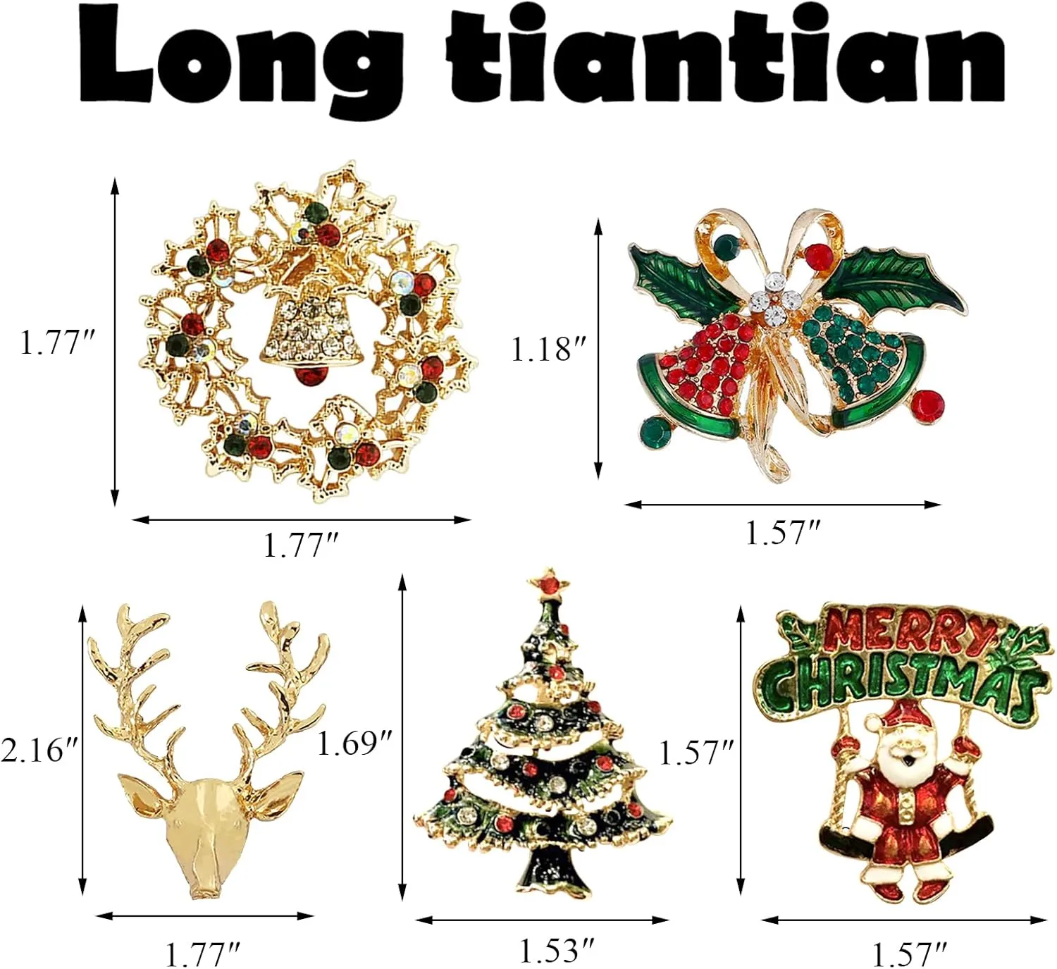 Christmas Pins and Brooches for Women Sparkly Rhinestones Christmas Tree Snowflake Bell Brooch Pin Christmas Jewelry Accessories Gifts Stuff