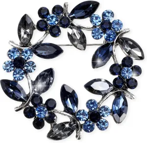 Flower Brooches for Women, Wreath Brooch Pin Rhinestone Brooch Pins Rose Flower Brooches Rose Floral Vintage Brooch Crystal Flower Brooches Pins for Women Girls Coats, Shawls, Wedding, Party, Proms