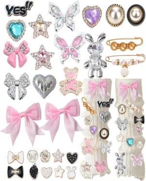 Junk Socks Charms,Shoe Charms for Sneakers,DIY Shoelace Charm,Sneakers DIY Kit,Brooches and Pins for Women,Hat Clothes Button Pins