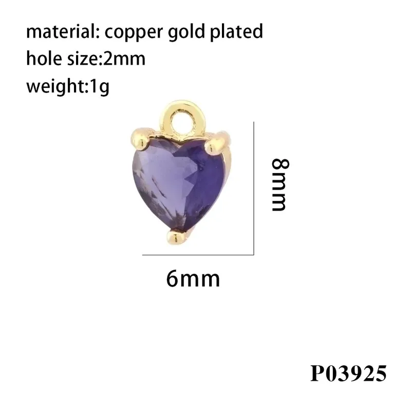 Romantic Simple Style Heart Shape Copper Plating Inlay Zircon 18k Gold Plated Valentine's Day Charms