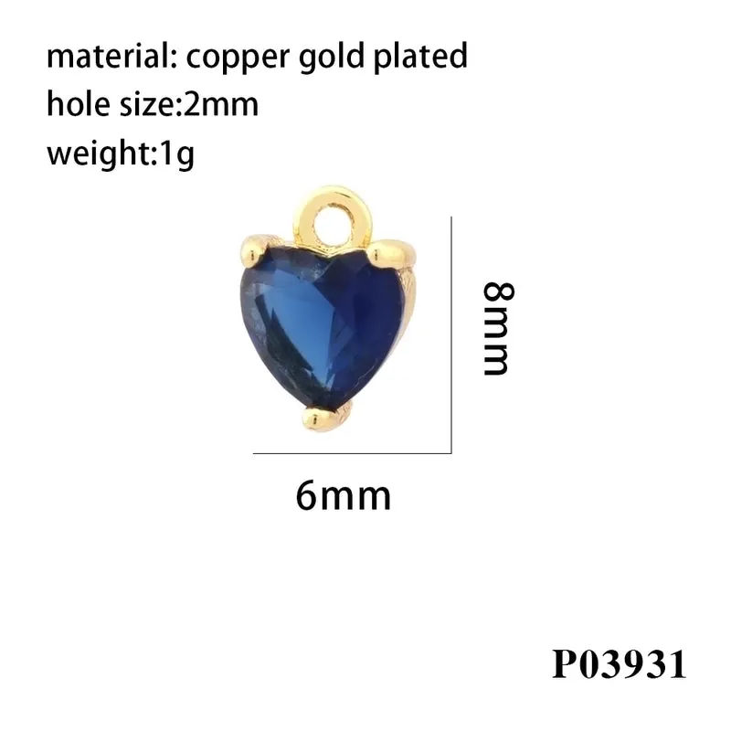 Romantic Simple Style Heart Shape Copper Plating Inlay Zircon 18k Gold Plated Valentine's Day Charms