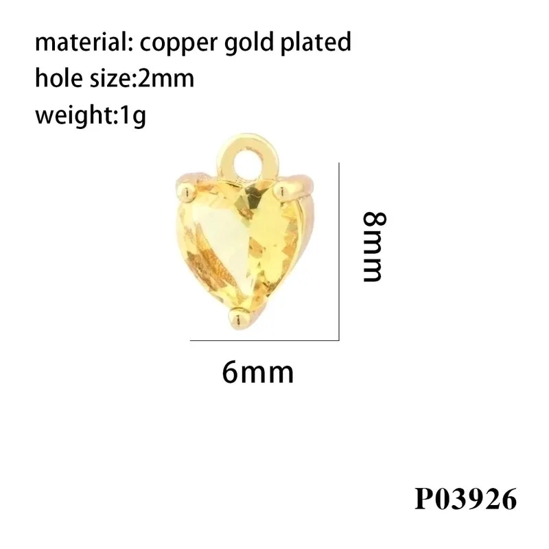 Romantic Simple Style Heart Shape Copper Plating Inlay Zircon 18k Gold Plated Valentine's Day Charms