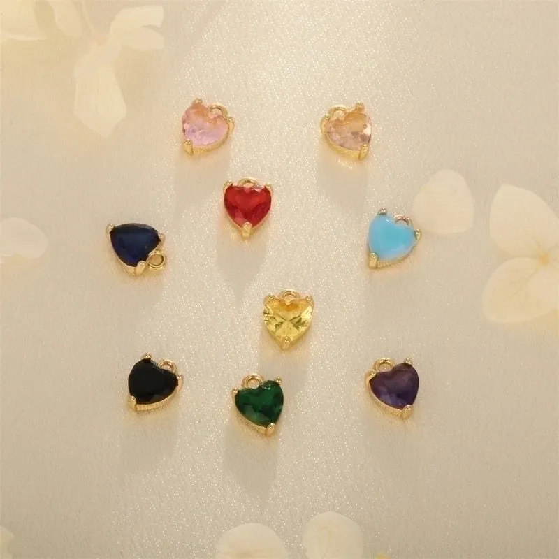 Romantic Simple Style Heart Shape Copper Plating Inlay Zircon 18k Gold Plated Valentine's Day Charms