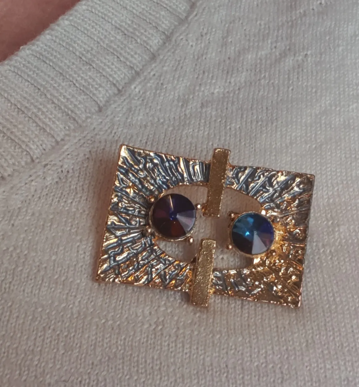 Vintage Brutalist Costume Jewellery Brooch