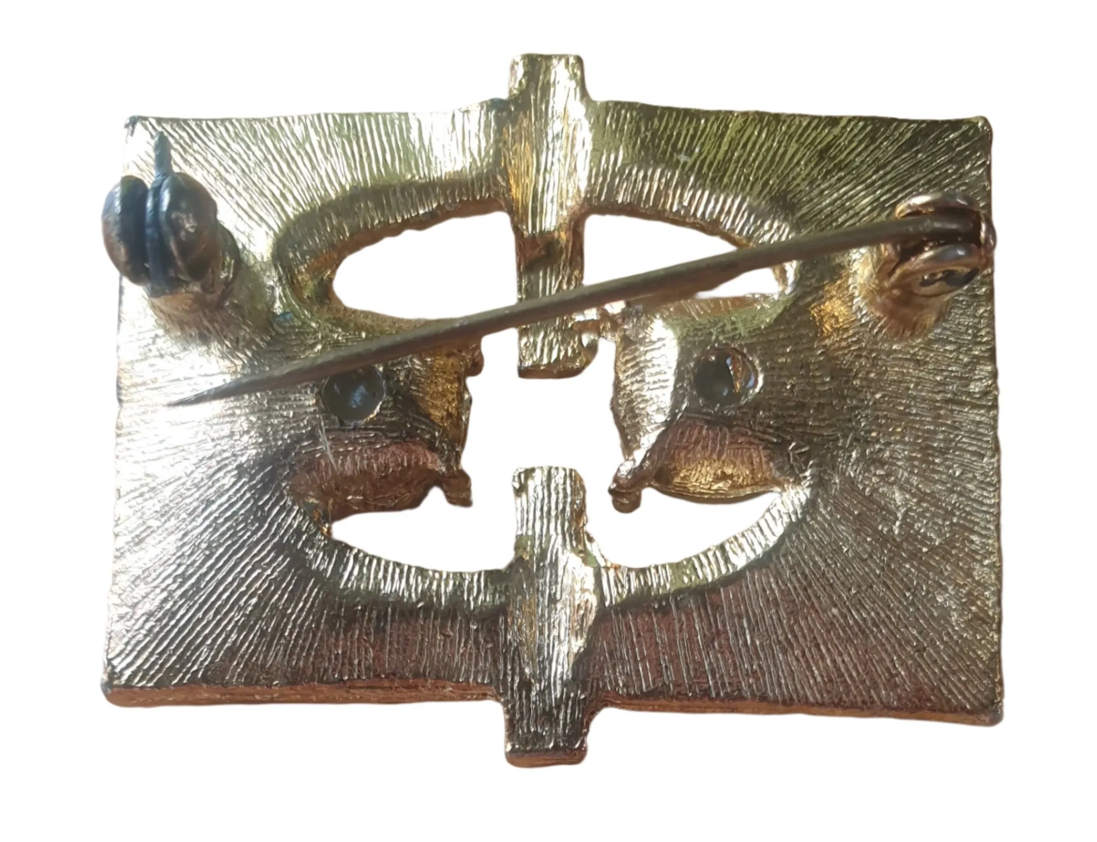 Vintage Brutalist Costume Jewellery Brooch