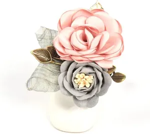 Women's Fabric Flower Brooch - Fashion Coat Brooch and Hairpin Head Flower Dual Purpose (Multi-Color Optional)